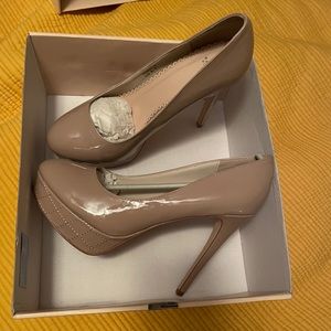 Beige high heels